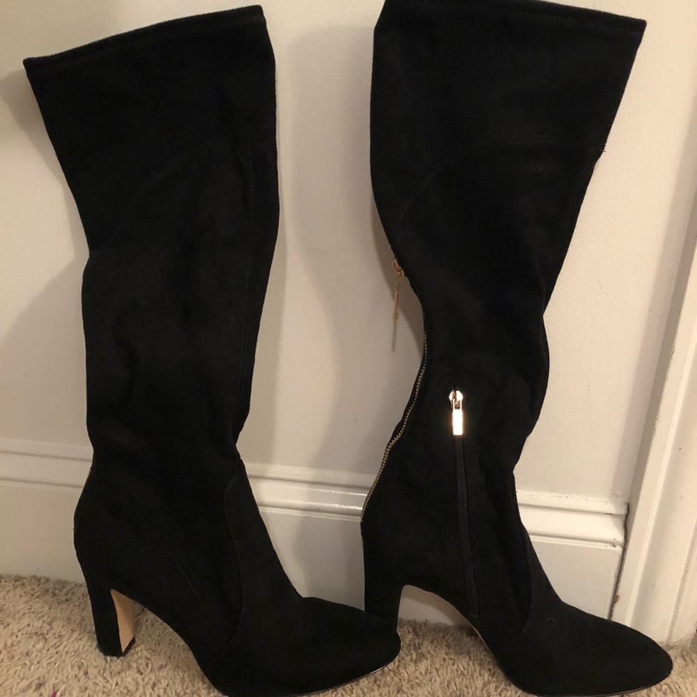 Ivanka Trump Black Suede Heel Boots